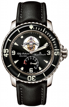 Buy this new Blancpain Fifty Fathoms Tourbillon 8 Days 45mm 5025-1530-52a mens watch for the discount price of £128,216.00. UK Retailer.